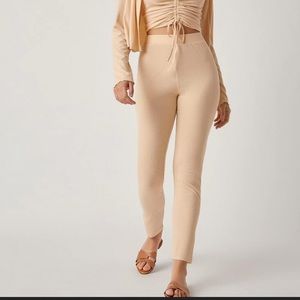New ribbed cream high waist leggings xs